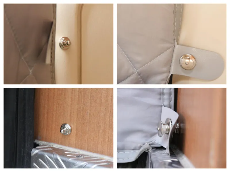 Close-up showing Tenax® snap fasteners on the Clairval Thermicamp® Door 