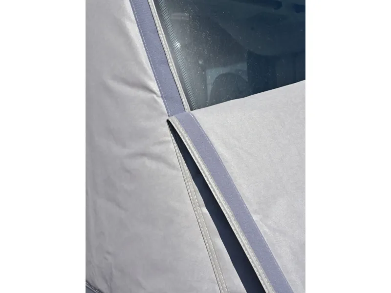 The Clairval Isoval® Luxe, an insulating cover for campervans and motorhomes, opened out using the velcro strips